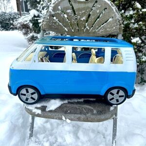 Barbie Blue and White Toy Van vintage 2002 VW BUS